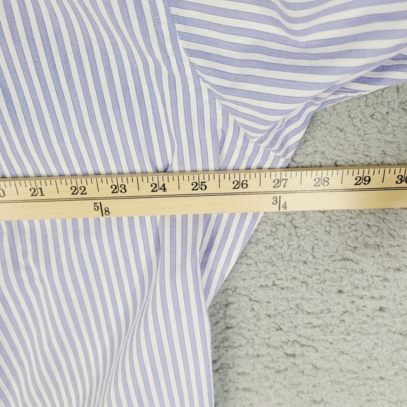 Tommy Hilfiger Shirt Mens XL 17.5 34/35 White Purple Striped Button Down - Picture 9 of 11